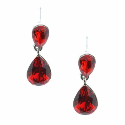 FashionFantasia Wholesale Jewelry Earrings Dangling Chandelier 43064 ER00193 silver red op